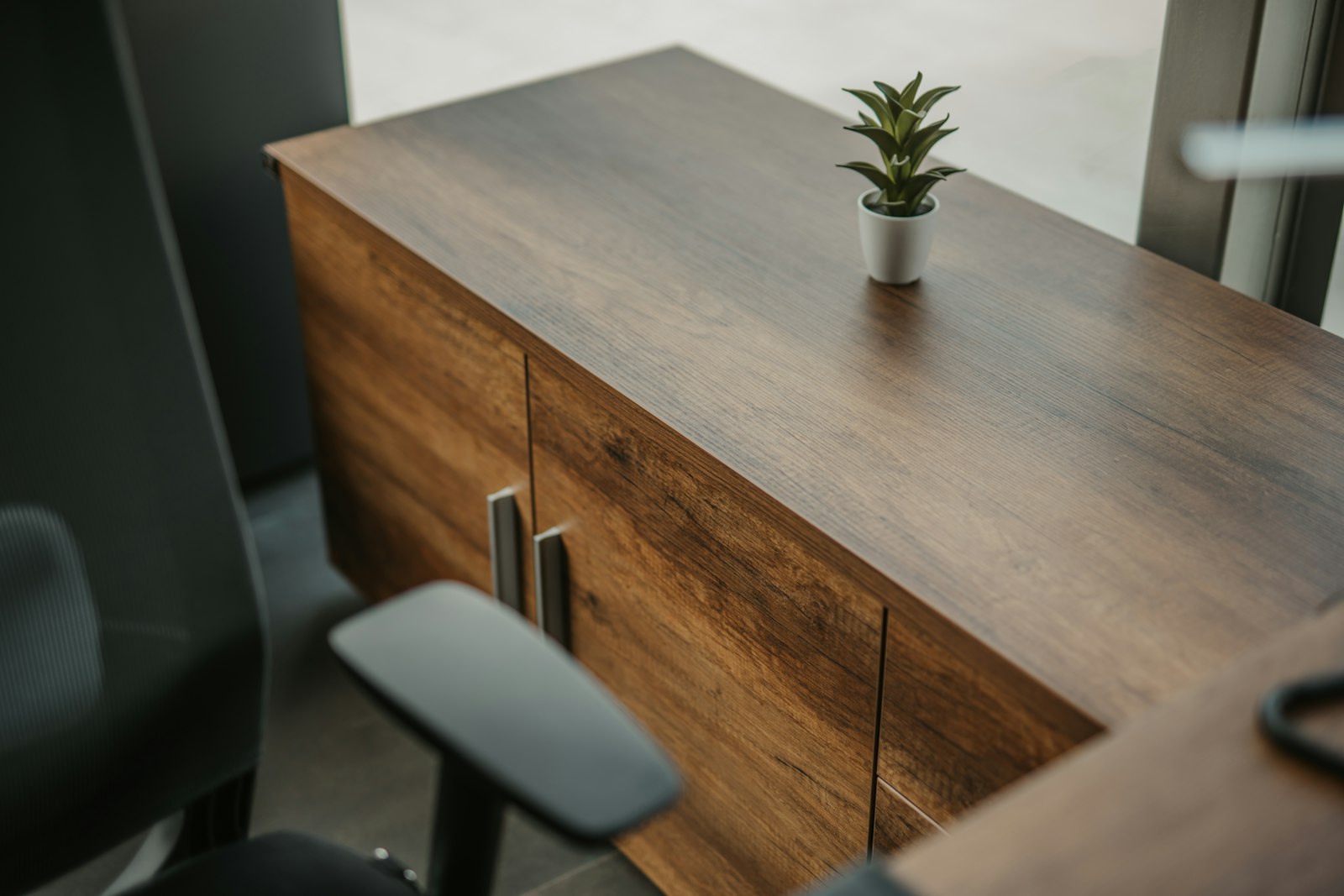 Walnut office credenza